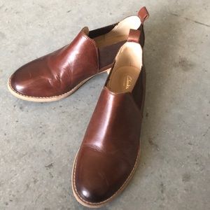 Clarks Brown Leather Booties